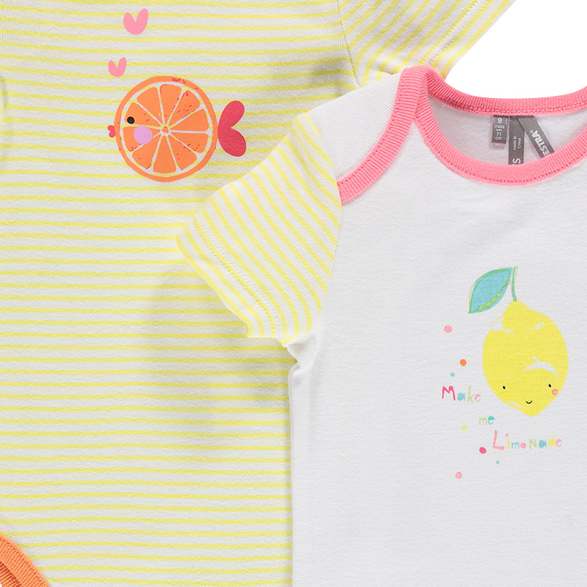 Lote de 5 bodies de fantasía con abertura adaptada a cada edad 