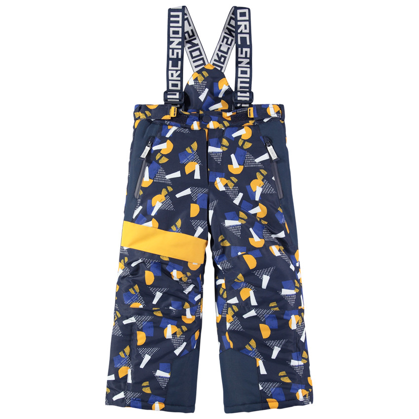 Pantalón de esquí con estampado all over con tirantes desmontables 