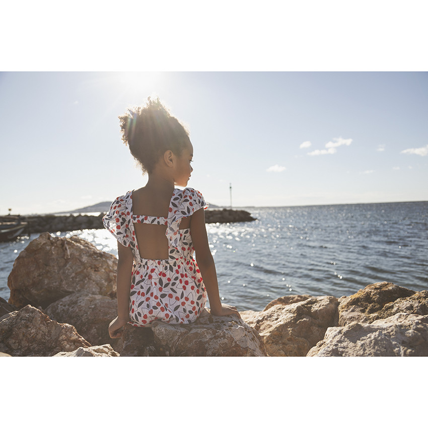 Vestido manga corta cerezas 