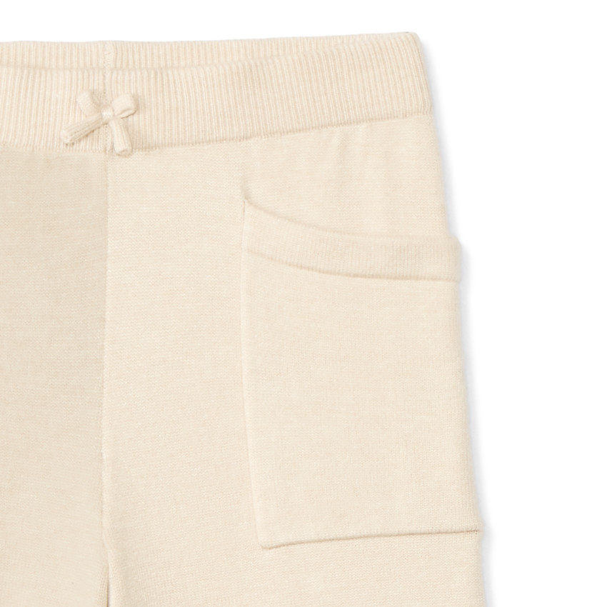 Pantalon de jogging tricot uni avec finition sans couture pour fille 