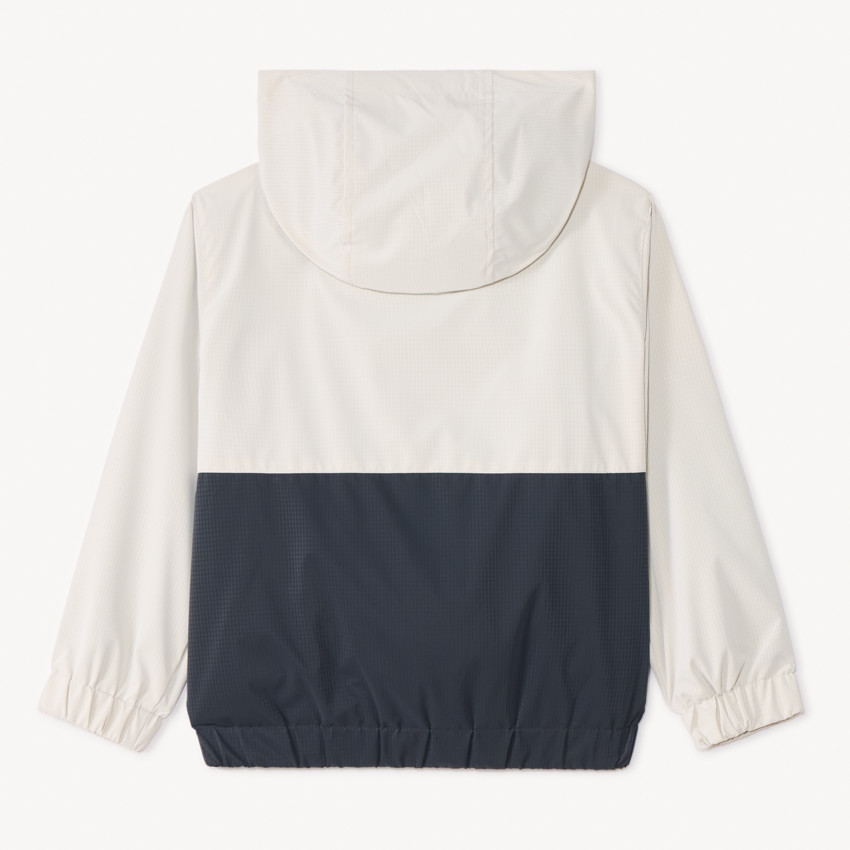 Cortavientos con capucha efecto color block para niño 