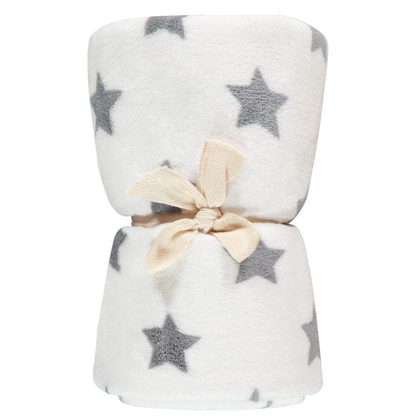 Manta sherpa estampada con estrellas 80 x 115 cm 