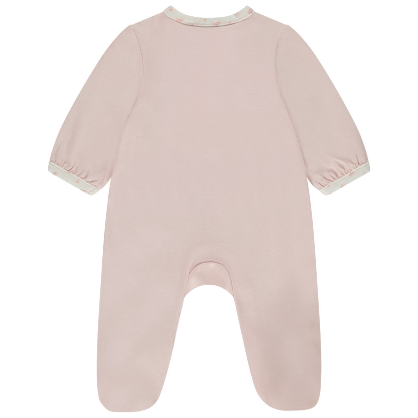 Pelele liso con pájaro bordado para bebé niña 