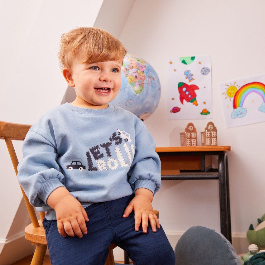 Sudadera de felpa oversize estampada para bebé niño 