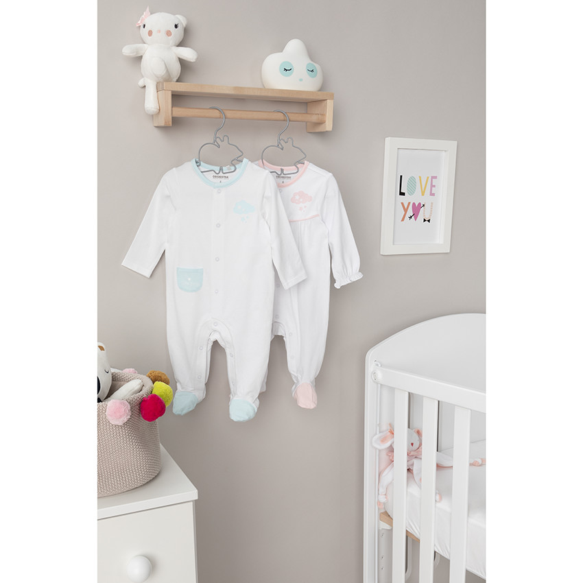 Pelele de algodón orgánico print nubes 