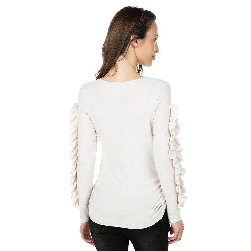 Jersey dde premamá de punto con mangas con volantes 