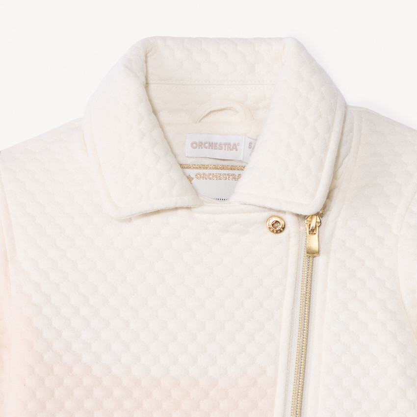 Chaqueta perfecto de felpa acolchada con forro de sherpa para niña 