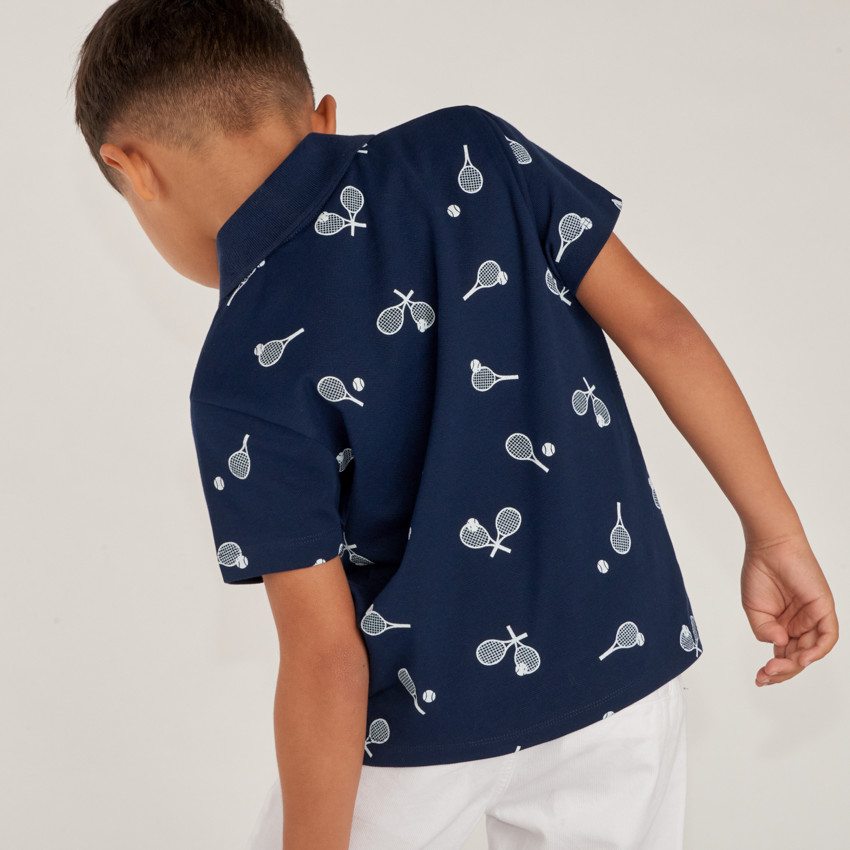 Polo de manga corta con estampado divertido para niño 
