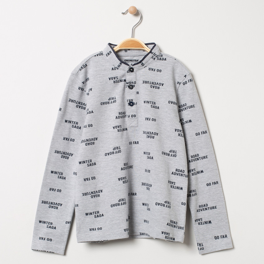 Polo manches longues col mao 