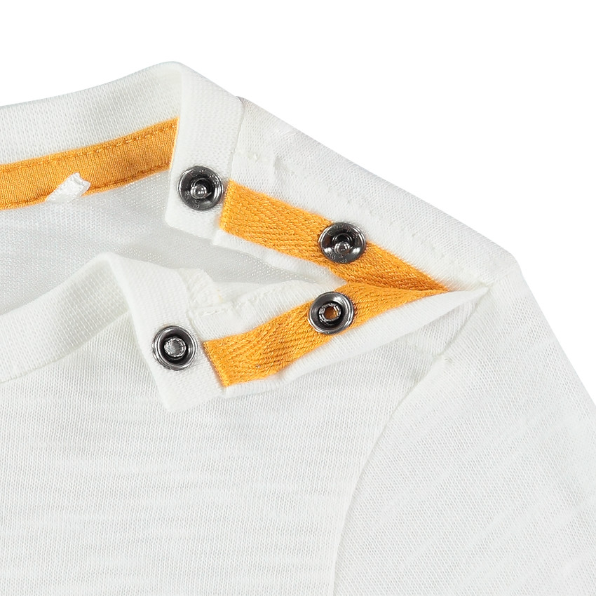 Camiseta de manga larga de algodón bio con Smileys bordado 