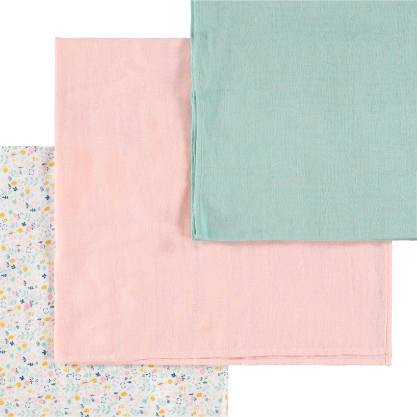Pack de 3 langes de algodón con estampado de animales del bosque  Additional Pack de 3 langes de algodón con estampado de animales del bosque