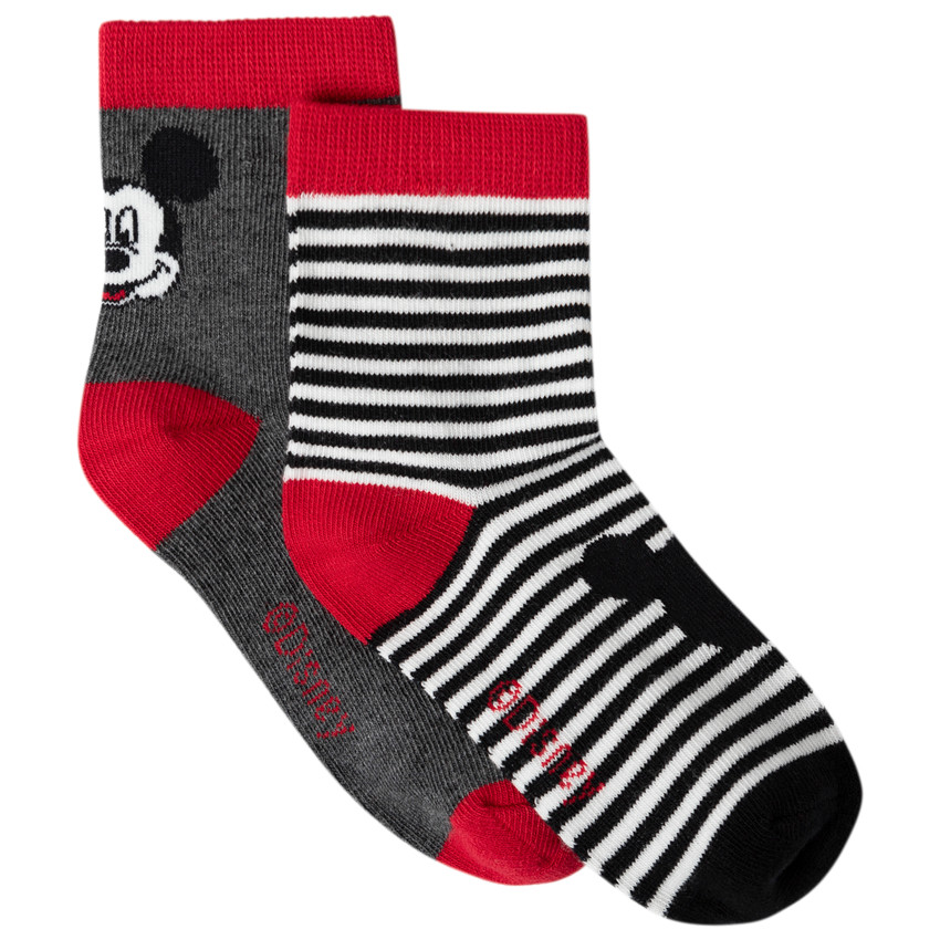 Pack de 2 pares de calcetines motivo  mickey / rayas Disney 