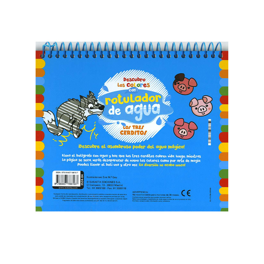 Libro con rotulador de agua "Los tres cerditos" +4 años 