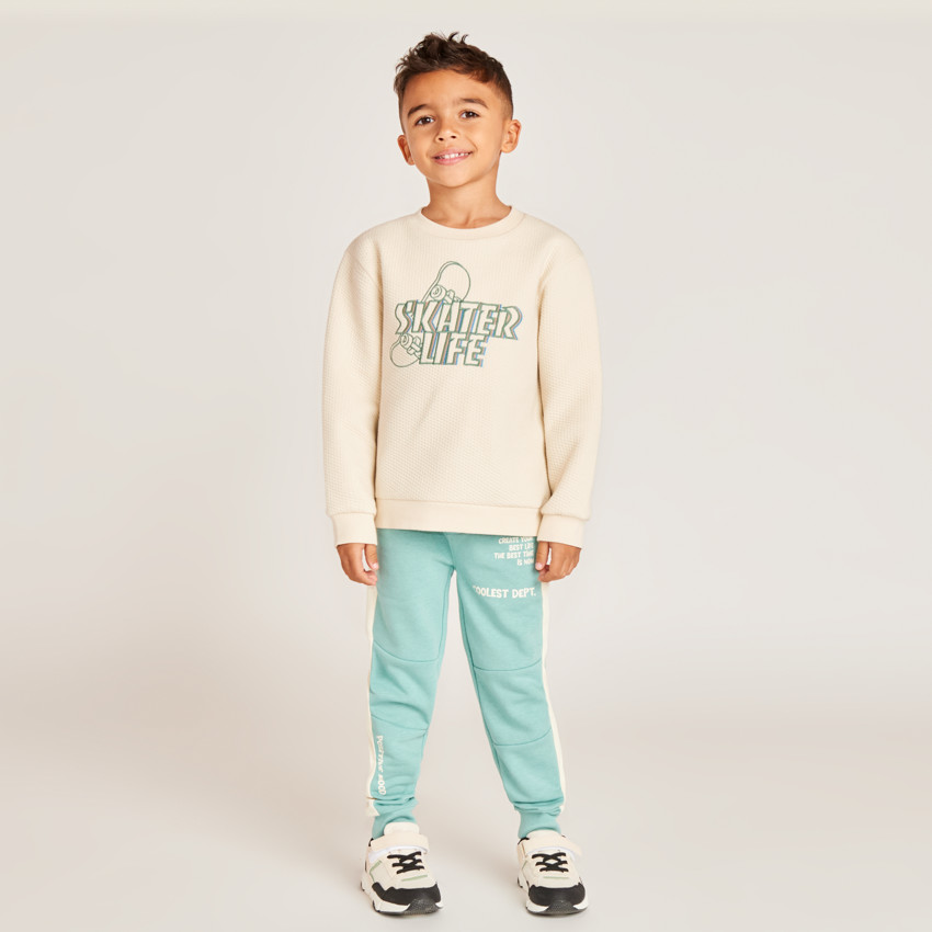 Sudadera de felpa con estampado de skate para niño 