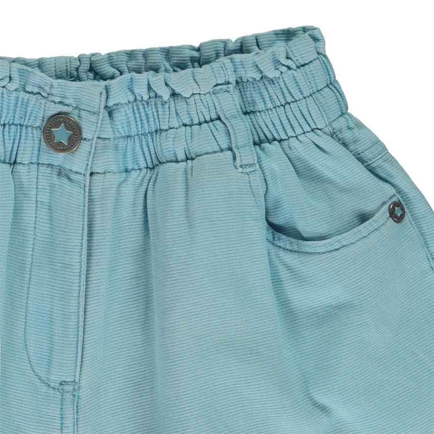 Short liso en tela armurada para niña 