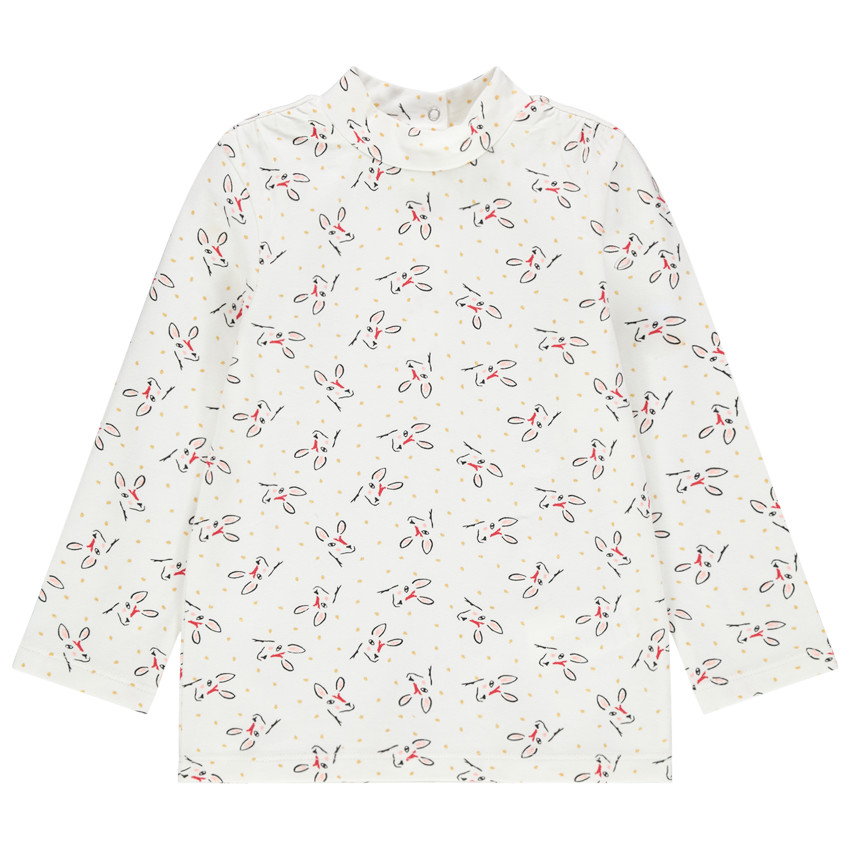 Suéter de cuello alto de algodón bio estampado all-over  Additional Suéter de cuello alto de algodón bio estampado all-over