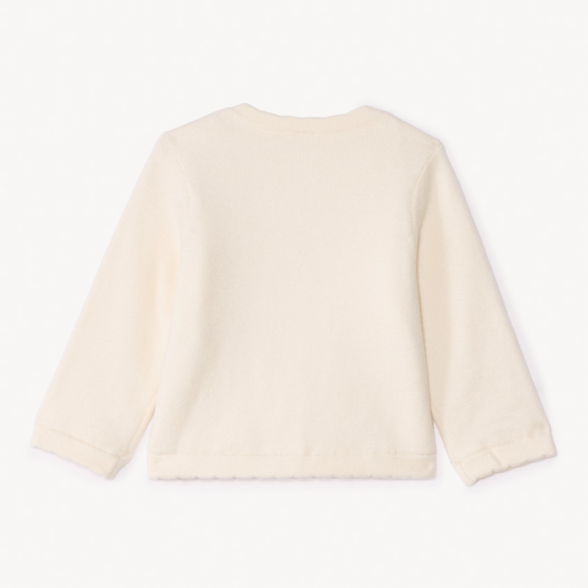 Cárdigan de punto con trenzas y lazos para niña bebé 