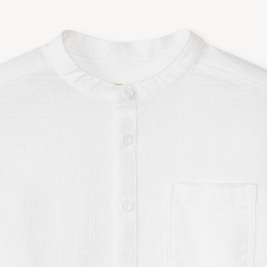 Camisa de manga larga con cuello mao para niño 