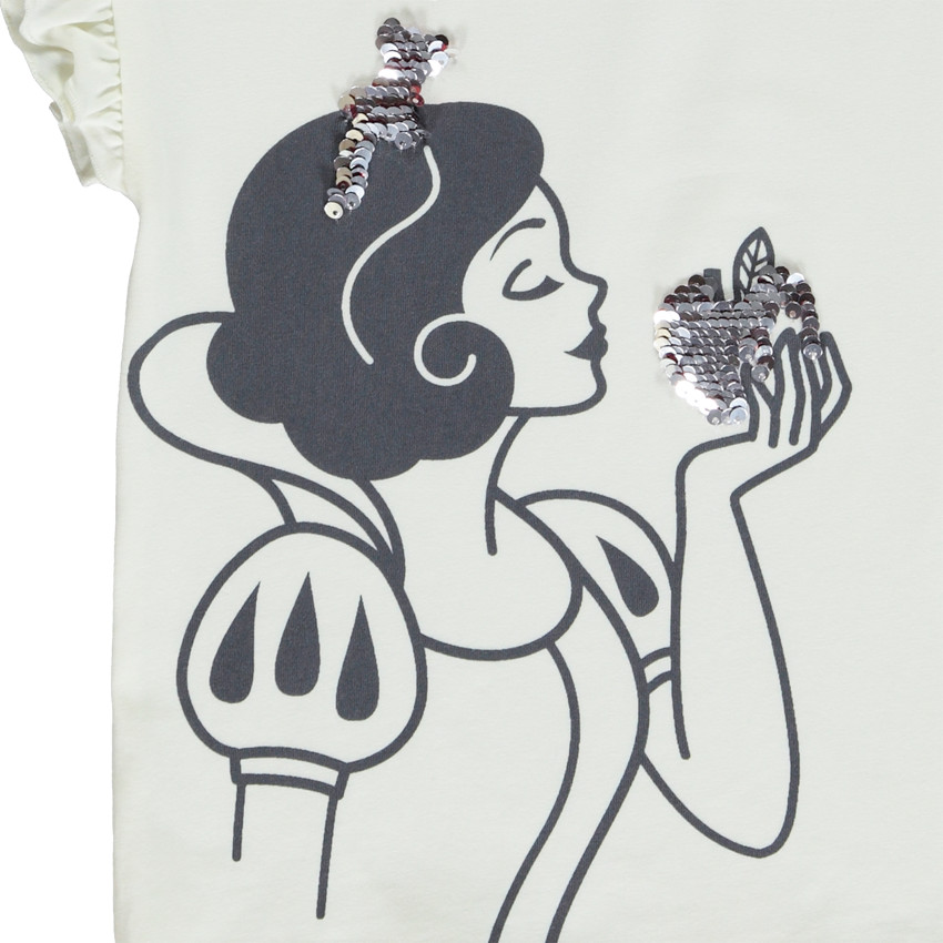 Camiseta de manga corta con lentejuelas mágicas de Blancanieves Disney para niña 