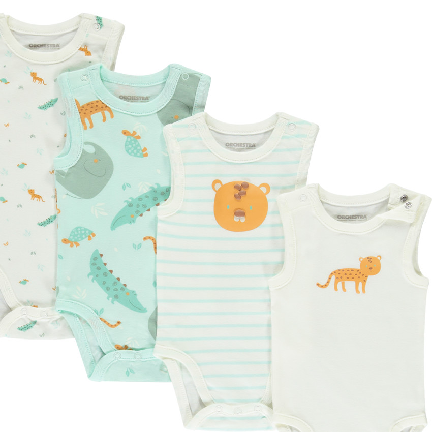 Lote de 7 Bodies sin mangas con motivos de jungla para bebé niño 