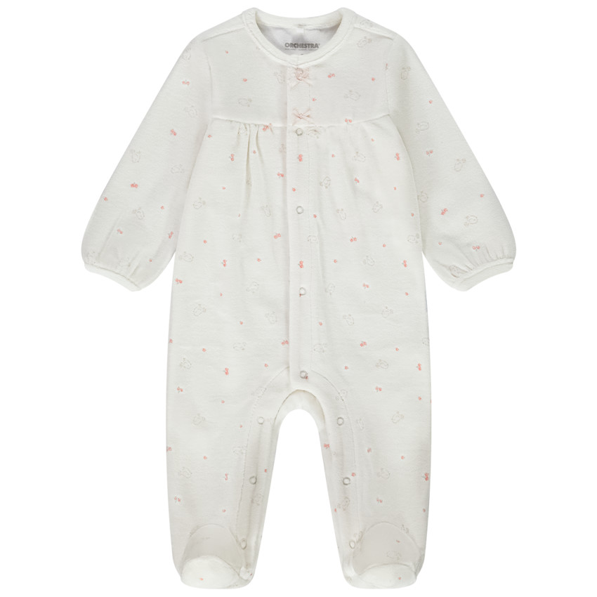 Pelele de terciopelo estampado fantasía para bebé niña  Additional Pelele de terciopelo estampado fantasía para bebé niña