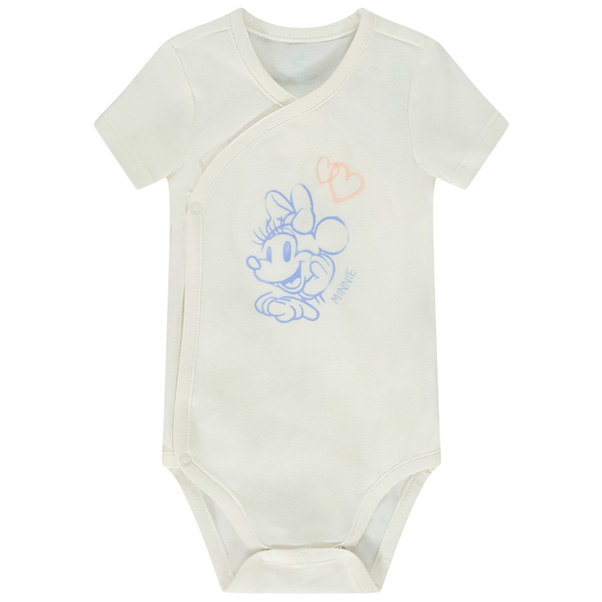 Pack de 3 bodies manga corta Minnie Disney para bebé niña con diferentes aperturas según la edad 