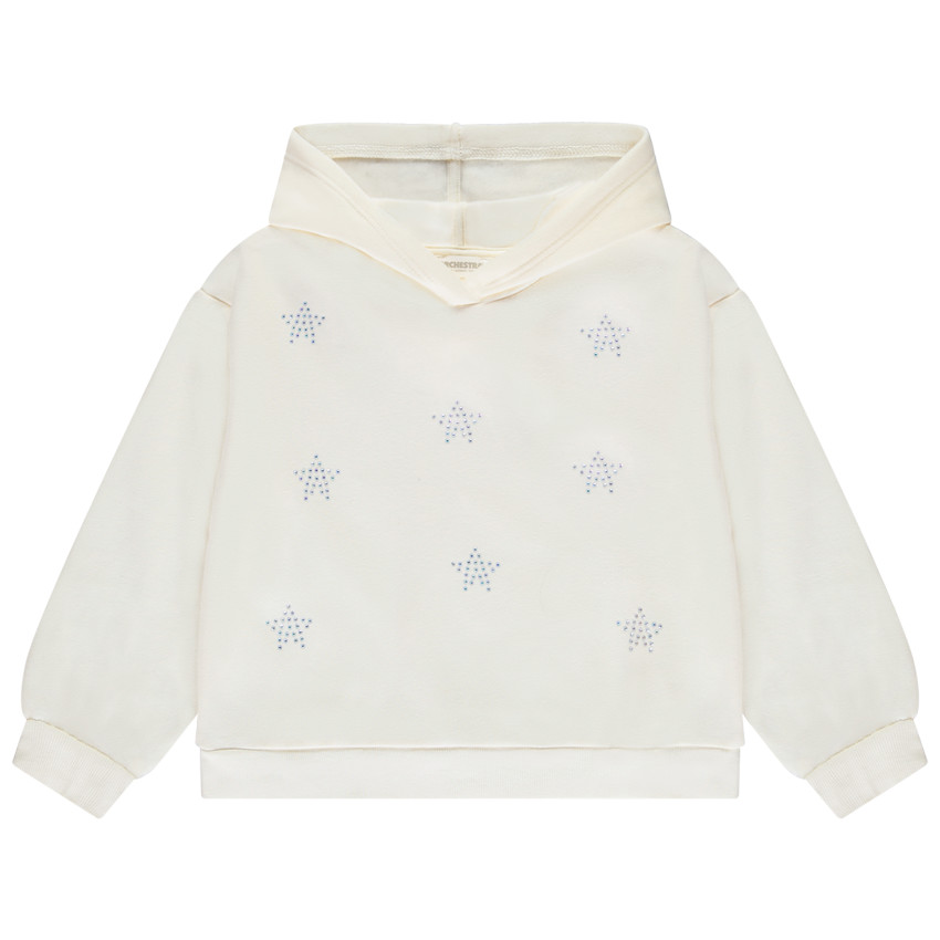 Sudadera con capucha y estrellas de strass para niña 