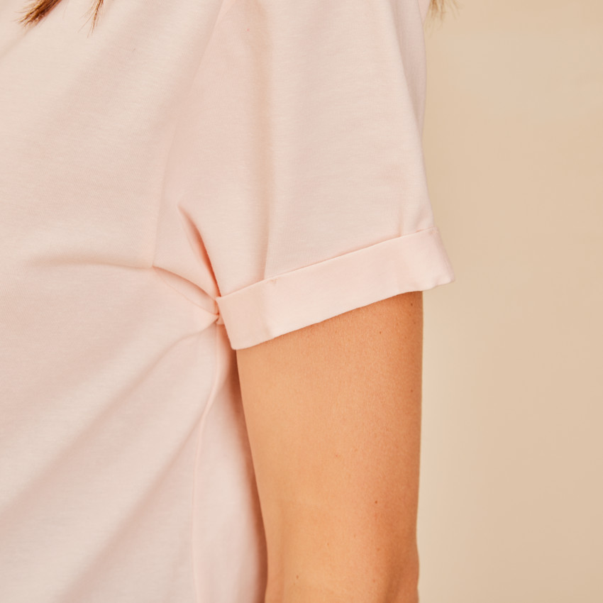 Camiseta de manga corta con estampado Octobre Rose para mujer 