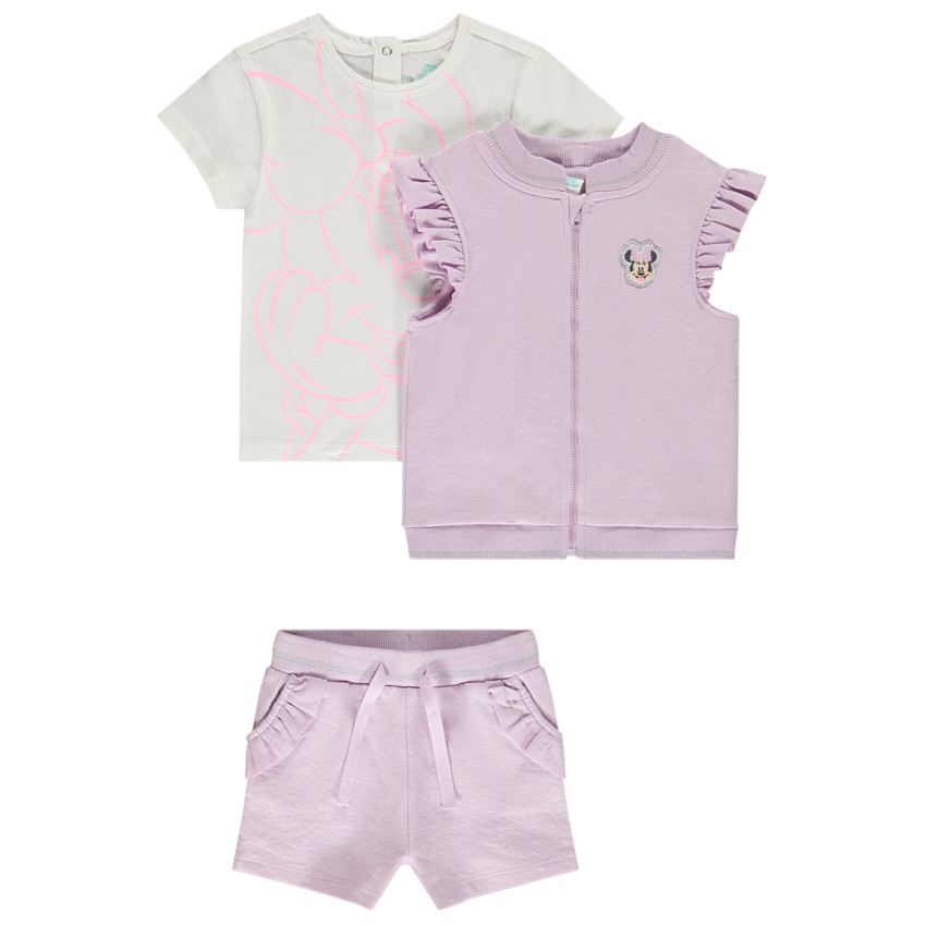 Conjunto de 3 piezas de felpa con chaleco Minnie Disney para bebé niña  Additional Conjunto de 3 piezas de felpa con chaleco Minnie Disney para bebé niña