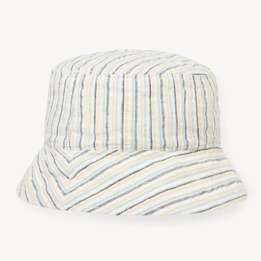 Gorro de tela a rayas para niño 