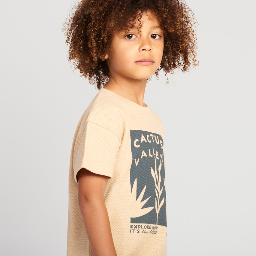 Camiseta de manga corta con estampado de cactus niño 