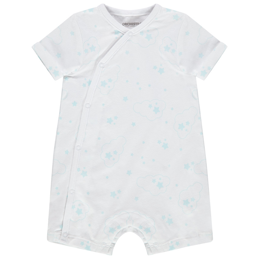 Pelele corto de algodón con estampado de estrellas 
