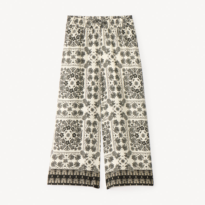 Pantalón amplio fluido con estampado fantasía para niña 