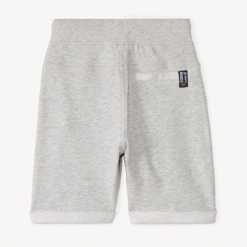 Bermudas de felpa unicolor con cintura elástica para niño 