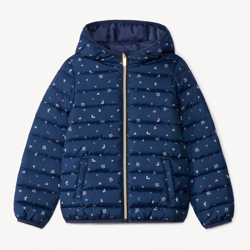 Chaqueta acolchada con estampado de flores para niña 