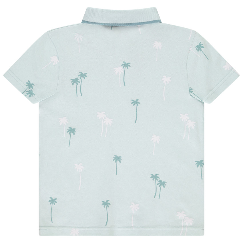 Polo de manga corta estampado de palmeras para niño 