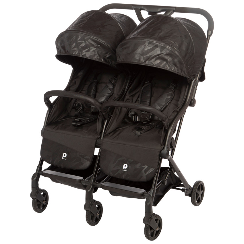 Silla de paseo gemelar premium Aria Twin Negro Premaman