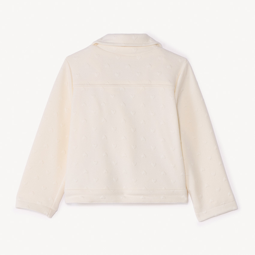 Chaqueta perfecta de jacquard con motivos de corazones para bebé niña 