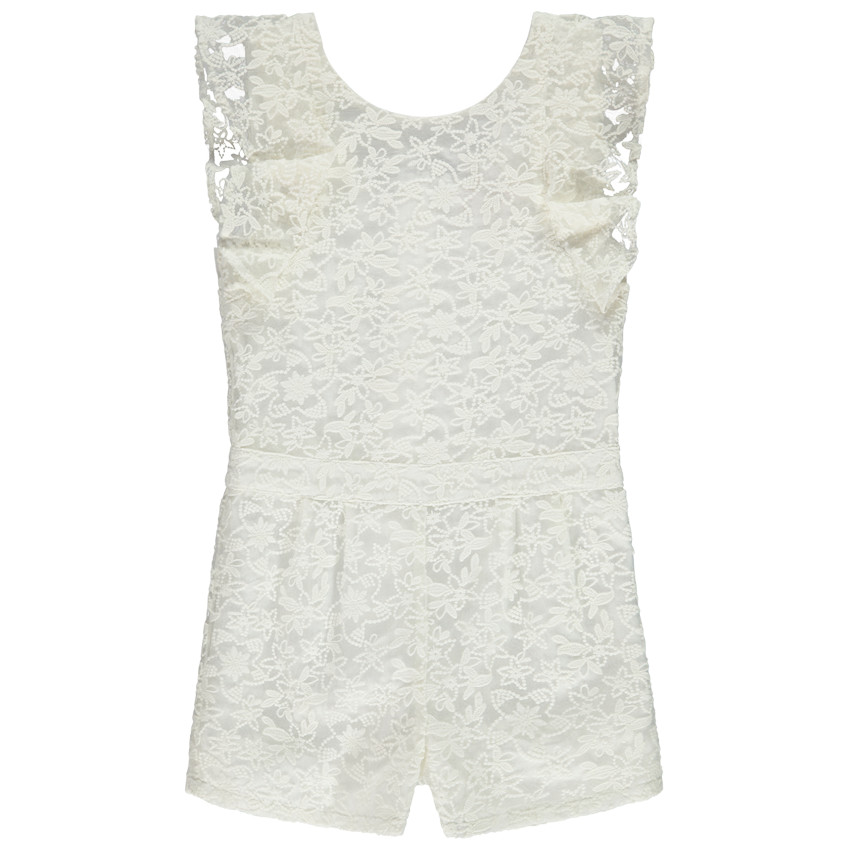 Mono corto de ceremonia en organza bordada para niña 