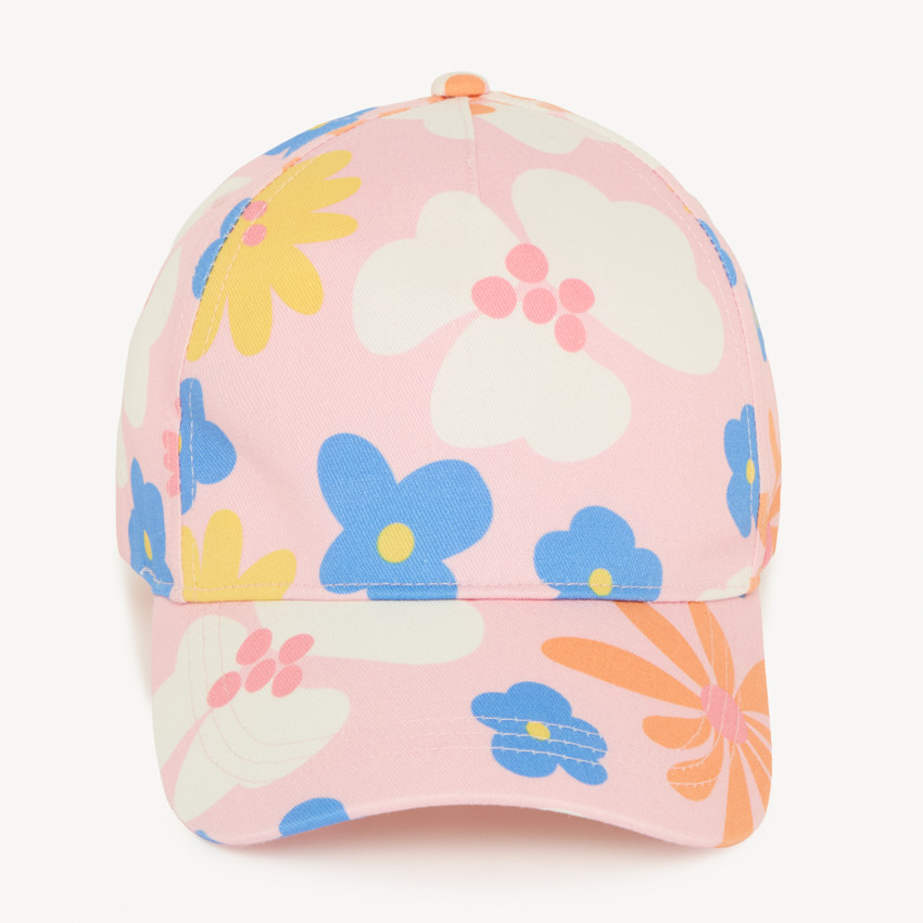 Gorra ajustable de flores con velcro para niña 