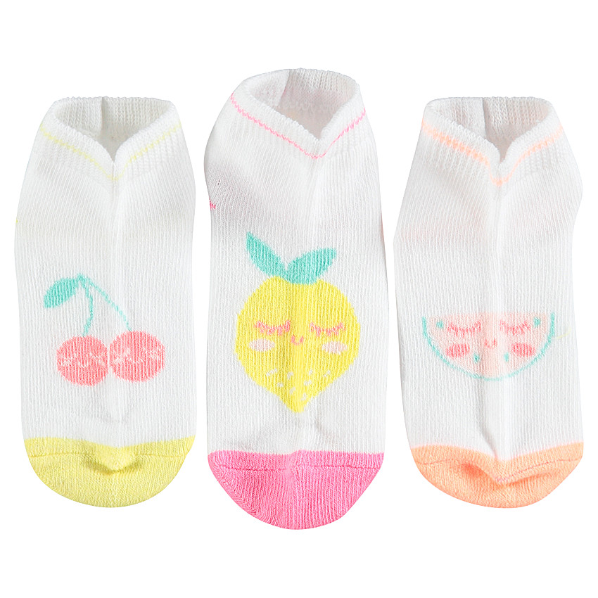 Juego de 3 pares de calcetines a juego con frutas de jacquard  