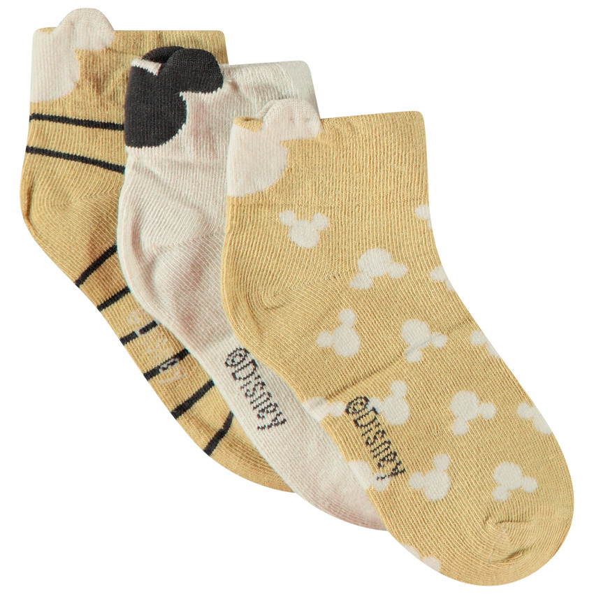 Lot de 3 paires de chaussettes courtes Mickey Disney Main Lot de 3 paires de chaussettes courtes Mickey Disney