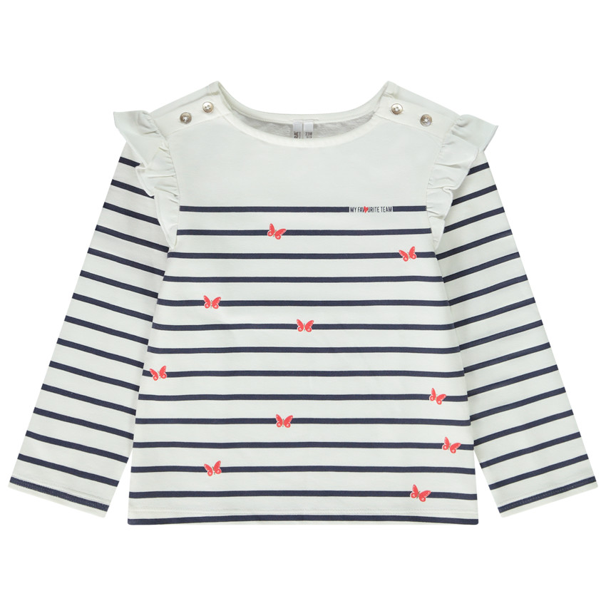 Marinera de felpa con estampado de mariposas para bebé niña 