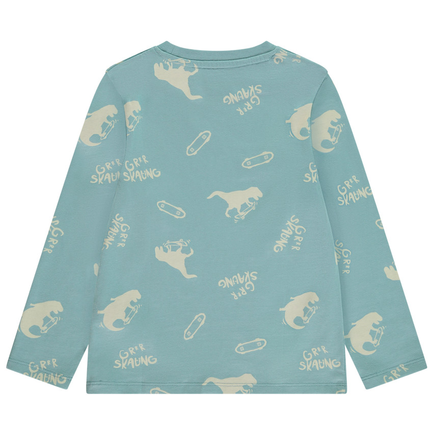 Camiseta de manga larga estampada de T-Rex para niño 