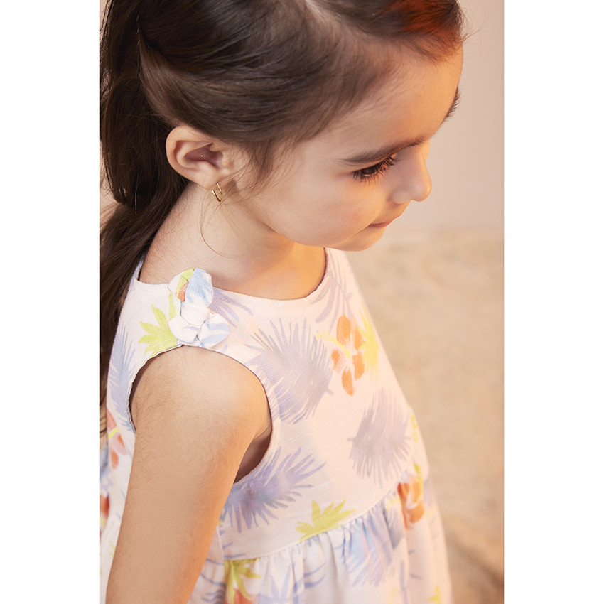 Vestido de manga corta estampado fantasía para niña 