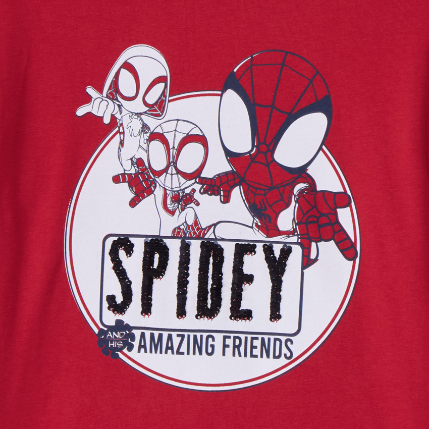 Camiseta de manga corta con lentejuelas mágicas de Spidey Marvel para niño 