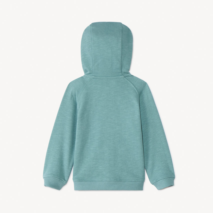 Gilet molleton uni à capuche ourson pour bébé garçon 