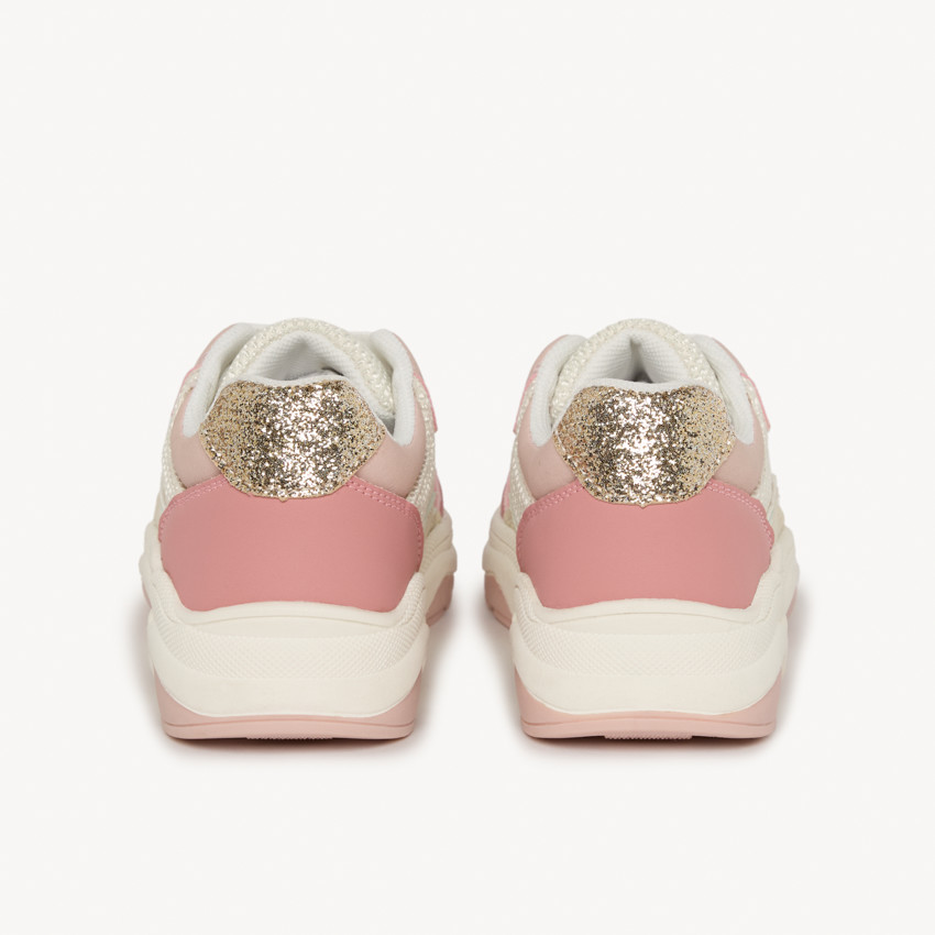Zapatillas tipo sneakers con aplicaciones de purpurina para niña 