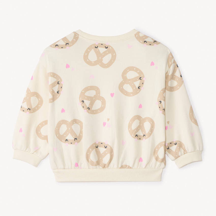 Sudadera de felpa oversize con estampado para niña. 