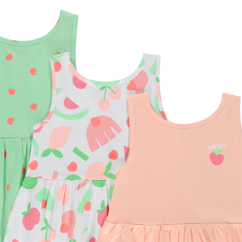 Lote de 3 vestidos sin mangas de fantasía para niña 